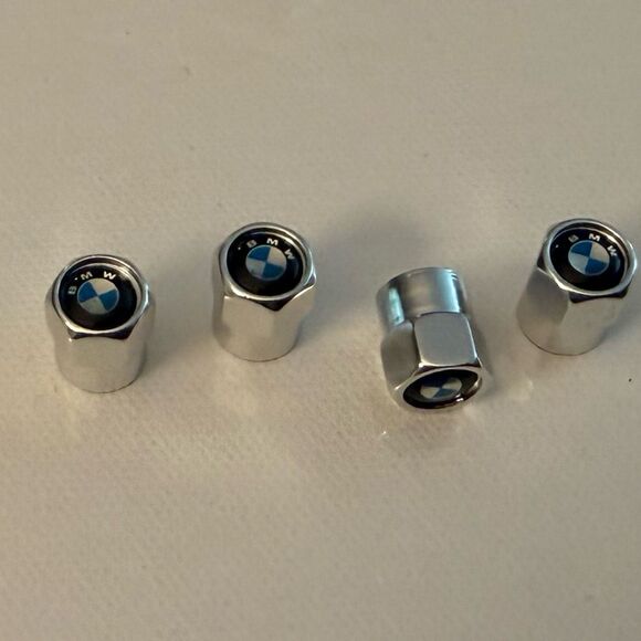 BMW Valve Stem Caps in Silver Set of 4 NWT - Picture 2 of 4